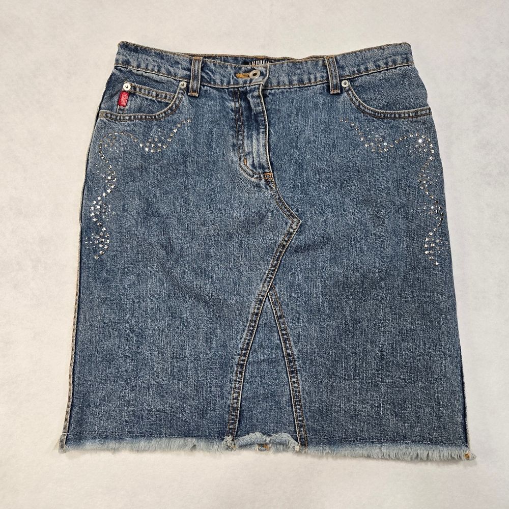 Laundry By Shelli Segal Embellished Denim Skirt